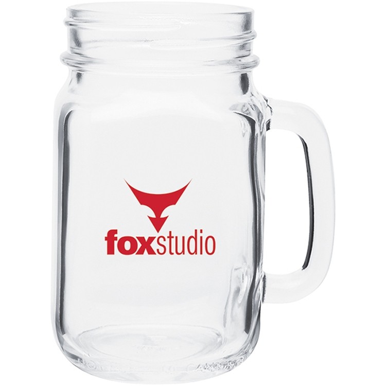 16 oz Mason Glass Mug – Clear