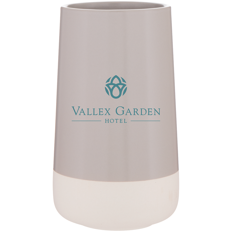 55 oz Calyx Ceramic Vase – Light Gray